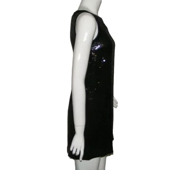 FOR LOVE & LIBERTY Evening Mini Dress, XS, Black, Square Sequins, Sleeveless - Picture 9 of 13